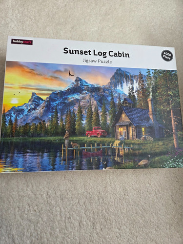 Jigsaw 1000pc sunset log - "sunset,